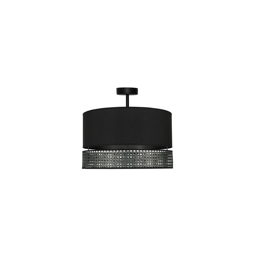 Duolla - Lampadario a plafone DOUBLE RATTAN 1xE27/15W/230V diametro 40 cm nero