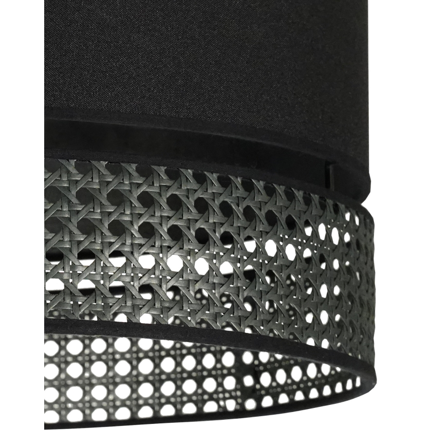 Duolla - Lampadario a plafone DOUBLE RATTAN 1xE27/15W/230V diametro 40 cm nero