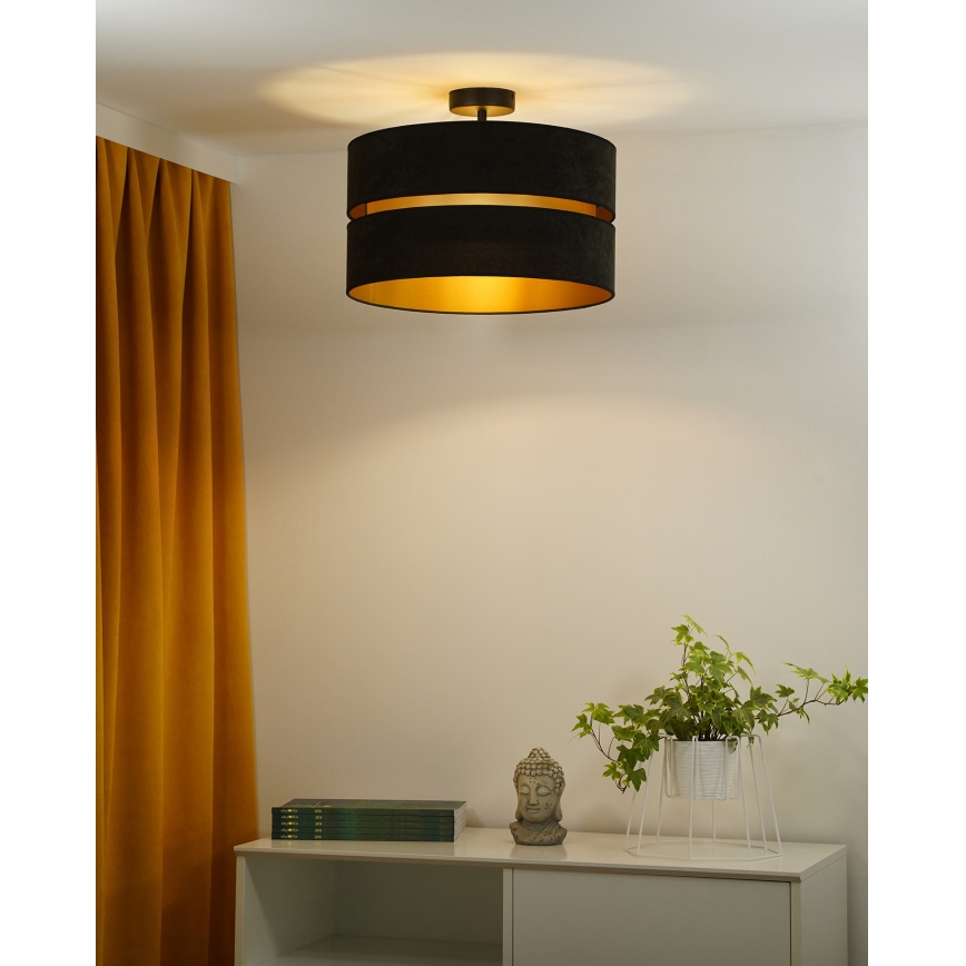 Duolla - Lampadario a plafone DUO 1xE27/15W/230V diametro 40 cm nero/oro