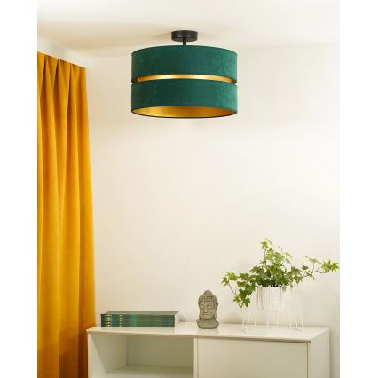Duolla - Lampadario a plafone DUO 1xE27/15W/230V diametro 40 cm verde/oro