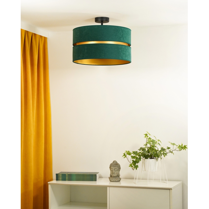 Duolla - Lampadario a plafone DUO 1xE27/15W/230V diametro 40 cm verde/oro