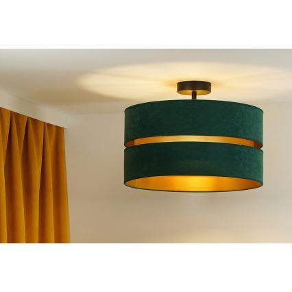Duolla - Lampadario a plafone DUO 1xE27/15W/230V diametro 40 cm verde/oro