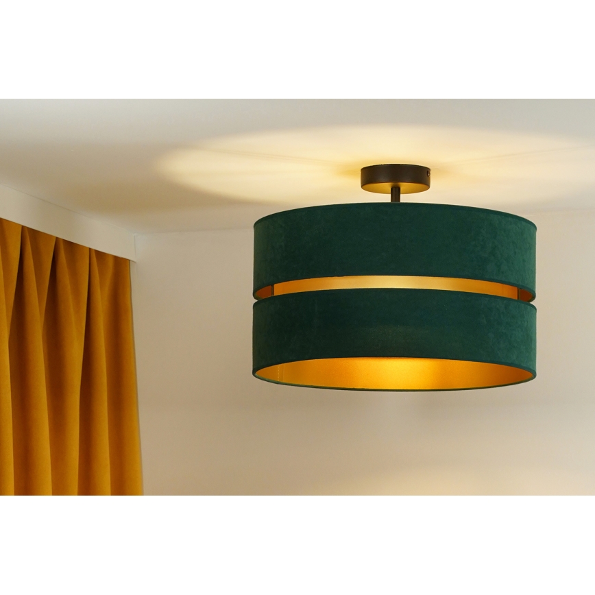Duolla - Lampadario a plafone DUO 1xE27/15W/230V diametro 40 cm verde/oro