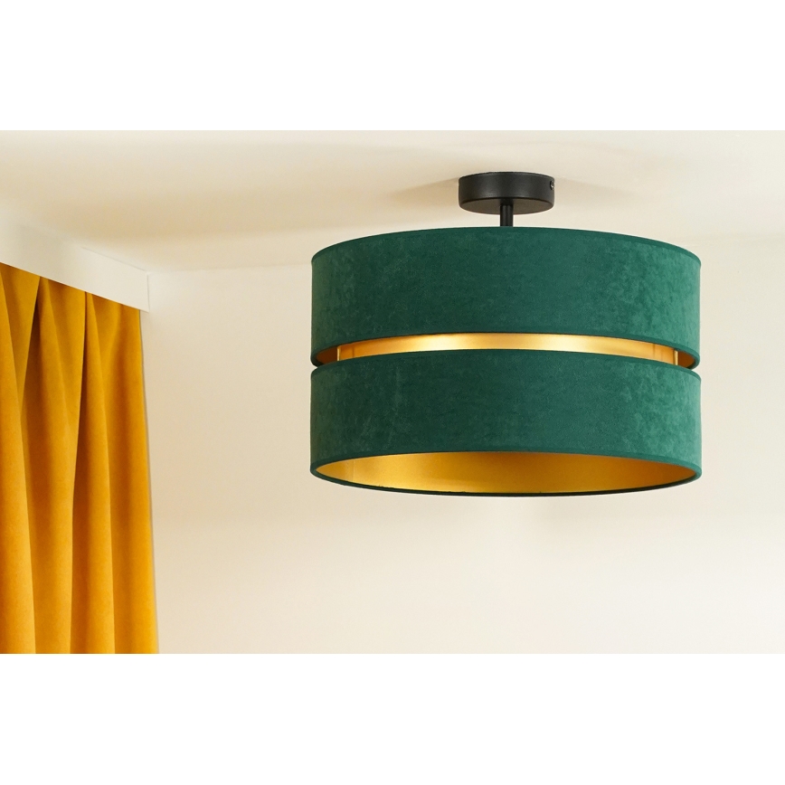 Duolla - Lampadario a plafone DUO 1xE27/15W/230V diametro 40 cm verde/oro