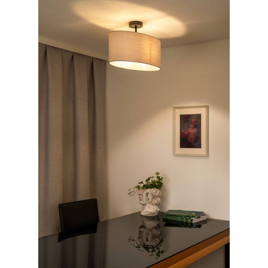 Duolla - Lampadario a plafone OVAL 1xE27/15W/230V grigio