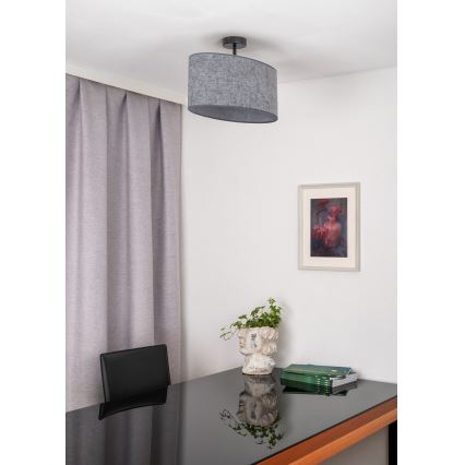 Duolla - Lampadario a plafone OVAL 1xE27/15W/230V grigio