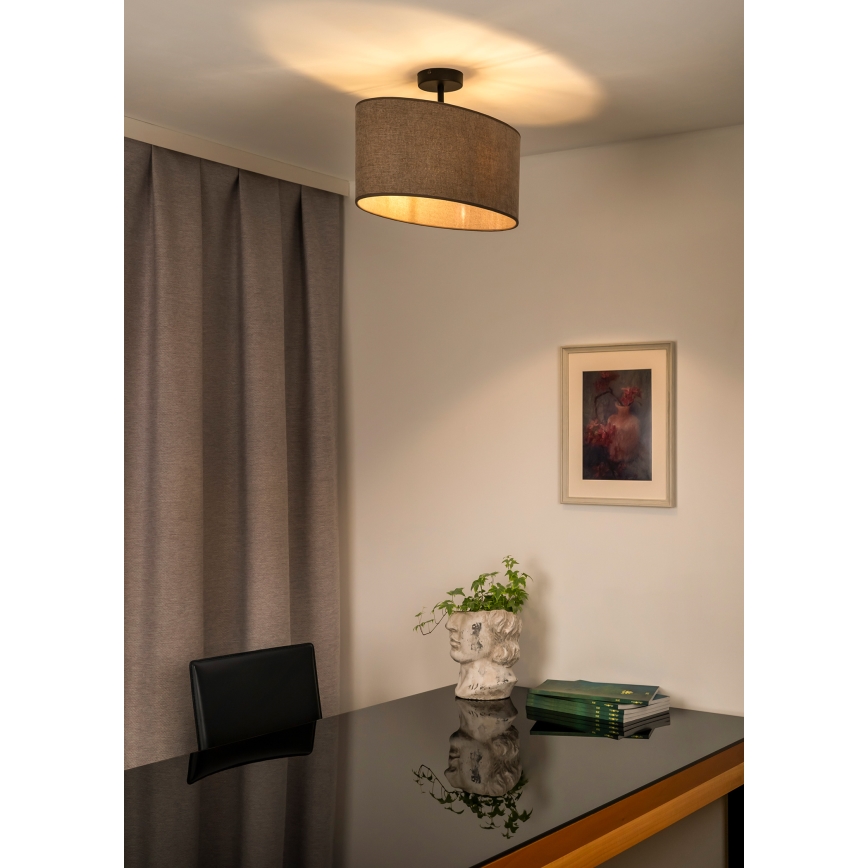 Duolla - Lampadario a plafone OVAL 1xE27/15W/230V marrone