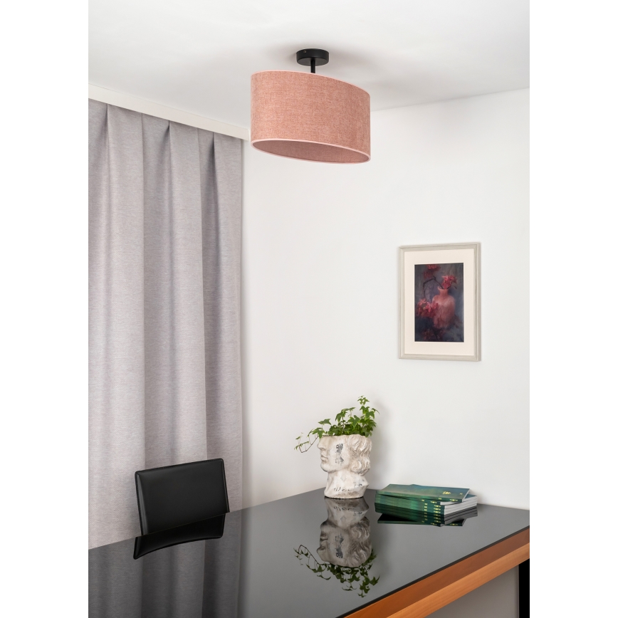 Duolla - Lampadario a plafone OVAL 1xE27/15W/230V rosa