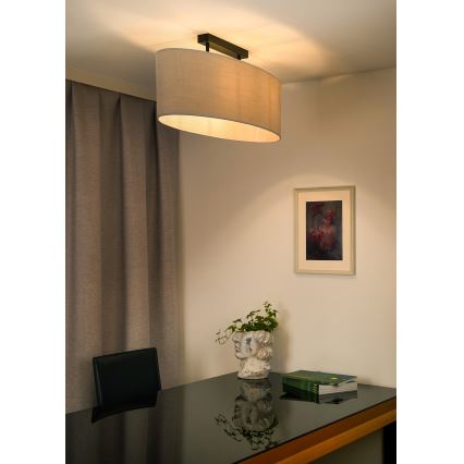 Duolla - Lampadario a plafone OVAL 2xE27/15W/230V grigio