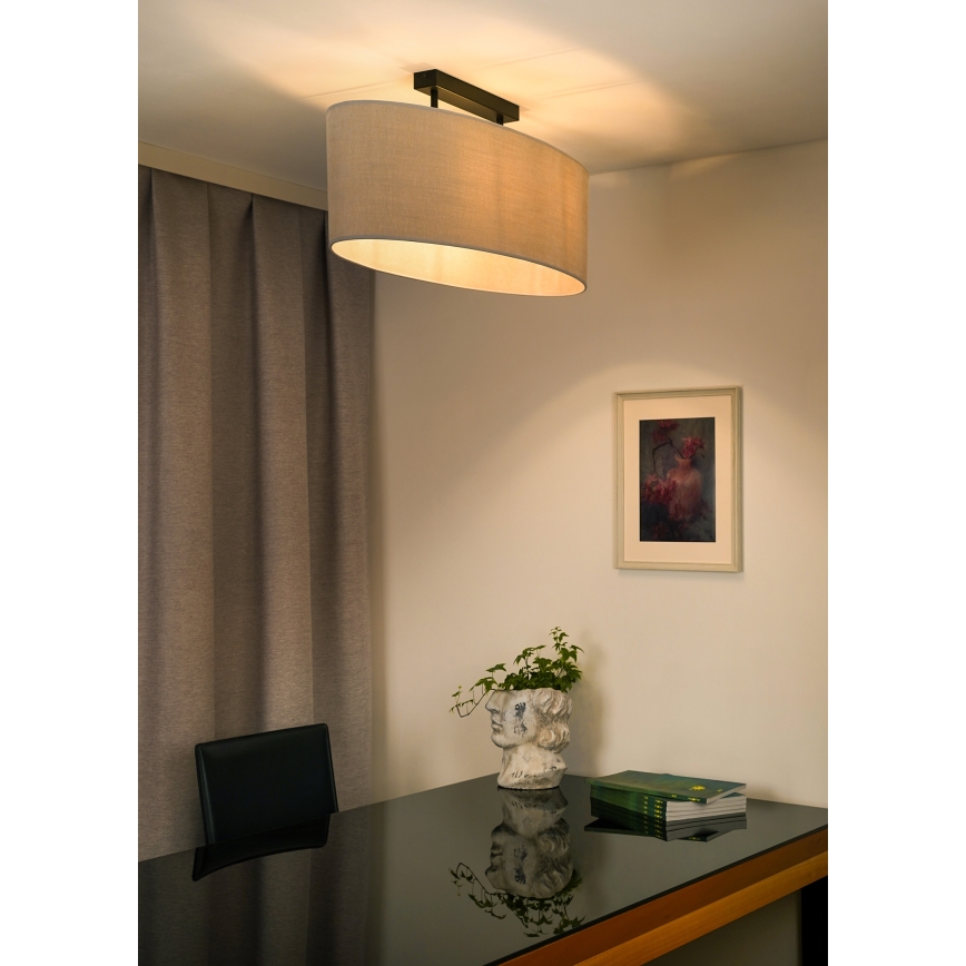 Duolla - Lampadario a plafone OVAL 2xE27/15W/230V grigio