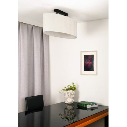 Duolla - Lampadario a plafone OVAL 2xE27/15W/230V grigio