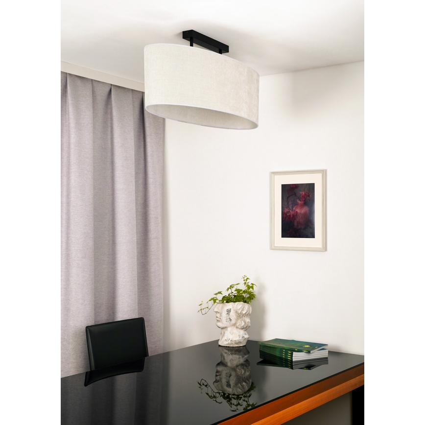 Duolla - Lampadario a plafone OVAL 2xE27/15W/230V grigio