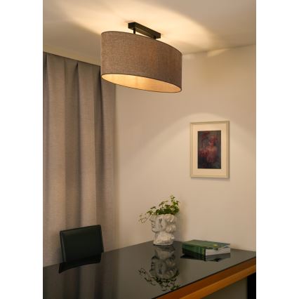 Duolla - Lampadario a plafone OVAL 2xE27/15W/230V marrone