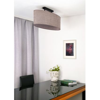 Duolla - Lampadario a plafone OVAL 2xE27/15W/230V marrone