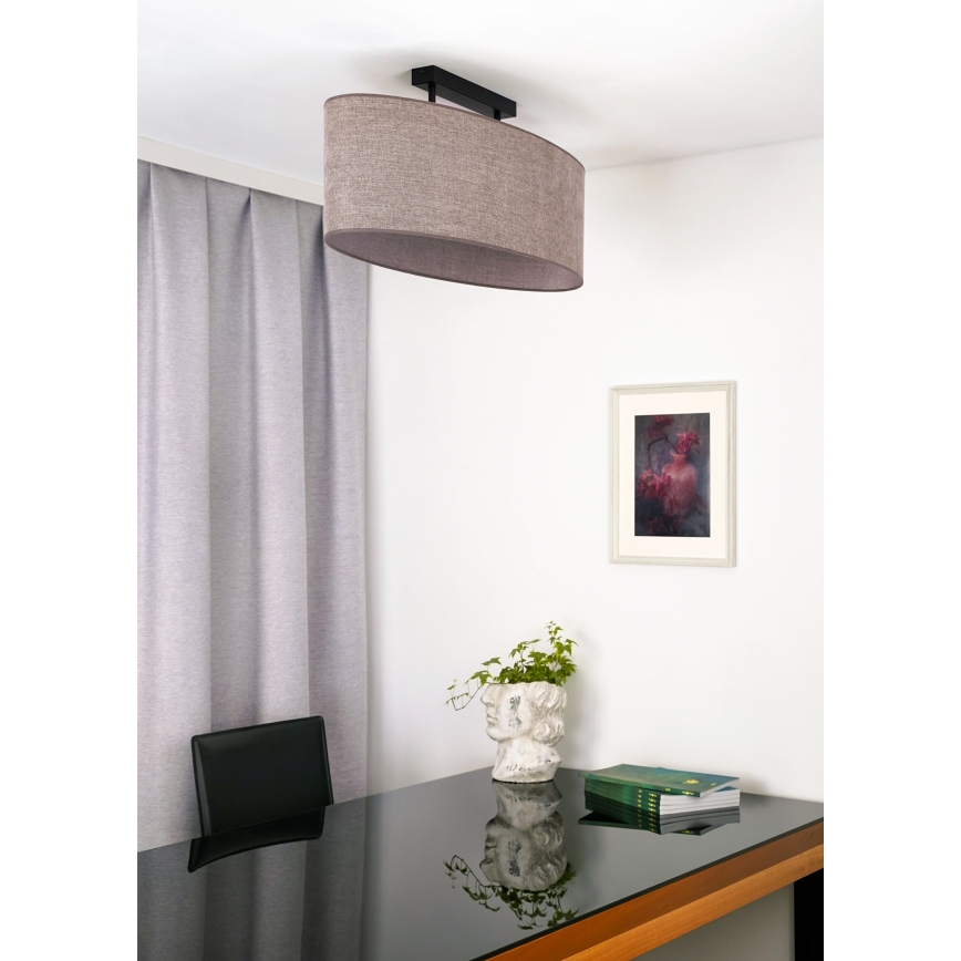 Duolla - Lampadario a plafone OVAL 2xE27/15W/230V marrone
