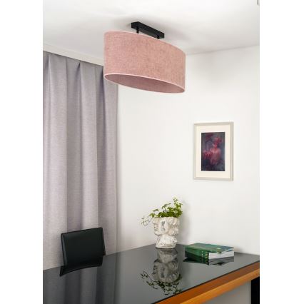 Duolla - Lampadario a plafone OVAL 2xE27/15W/230V rosa