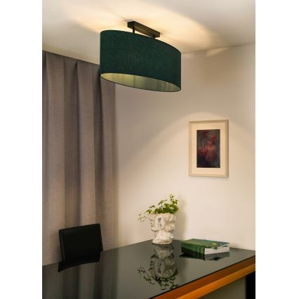 Duolla - Lampadario a plafone OVAL 2xE27/15W/230V verde