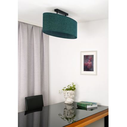 Duolla - Lampadario a plafone OVAL 2xE27/15W/230V verde