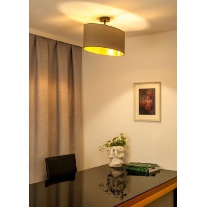 Duolla - Lampadario a plafone OVAL VEGAN 1xE27/15W/230V beige