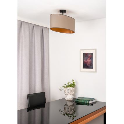 Duolla - Lampadario a plafone OVAL VEGAN 1xE27/15W/230V beige