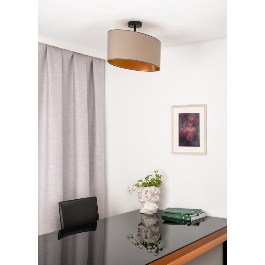 Duolla - Lampadario a plafone OVAL VEGAN 1xE27/15W/230V beige