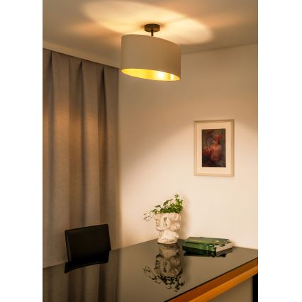 Duolla - Lampadario a plafone OVAL VEGAN 1xE27/15W/230V color crema