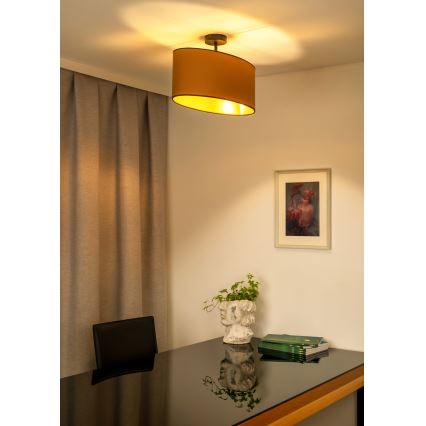 Duolla - Lampadario a plafone OVAL VEGAN 1xE27/15W/230V marrone