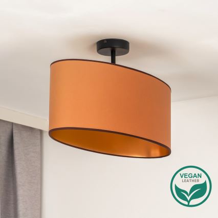 Duolla - Lampadario a plafone OVAL VEGAN 1xE27/15W/230V marrone