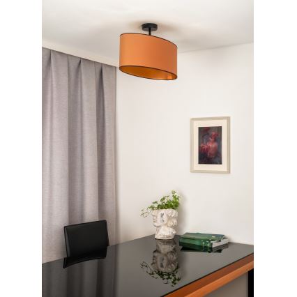 Duolla - Lampadario a plafone OVAL VEGAN 1xE27/15W/230V marrone