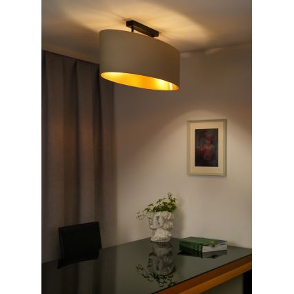 Duolla - Lampadario a plafone OVAL VEGAN 2xE27/15W/230V color crema