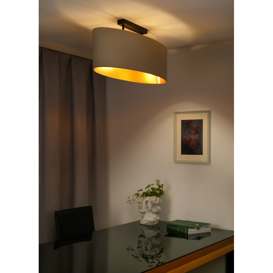 Duolla - Lampadario a plafone OVAL VEGAN 2xE27/15W/230V color crema