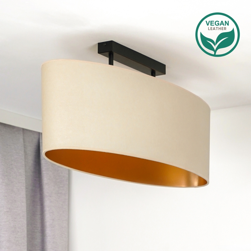 Duolla - Lampadario a plafone OVAL VEGAN 2xE27/15W/230V color crema
