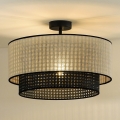 Duolla - Lampadario a plafone RATTAN YUTE 1xE27/15W/230V diametro 45 cm color crema/nero