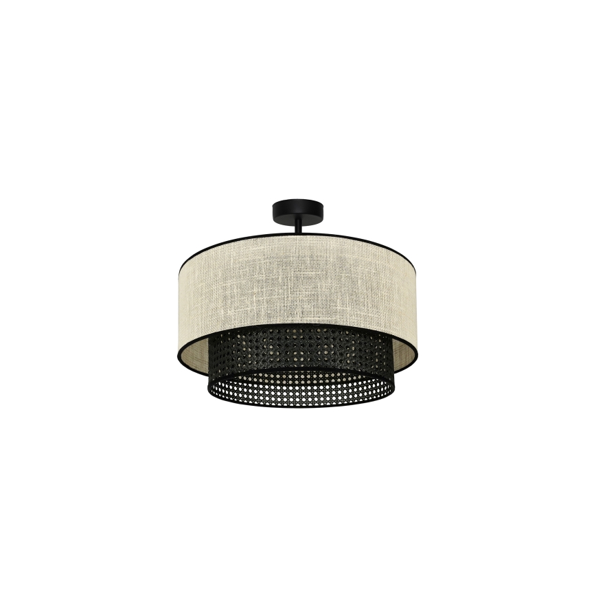 Duolla - Lampadario a plafone RATTAN YUTE 1xE27/15W/230V diametro 45 cm color crema/nero