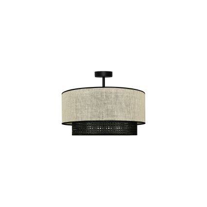 Duolla - Lampadario a plafone RATTAN YUTE 1xE27/15W/230V diametro 45 cm color crema/nero