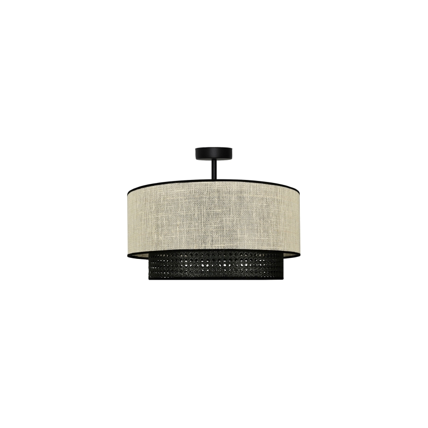 Duolla - Lampadario a plafone RATTAN YUTE 1xE27/15W/230V diametro 45 cm color crema/nero