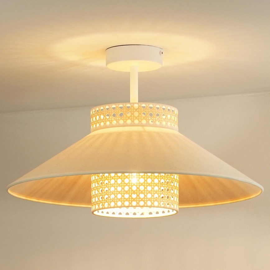 Duolla - Lampadario a plafone RIO RATTAN 1xE27/15W/230V diametro 45 cm beige/rattan