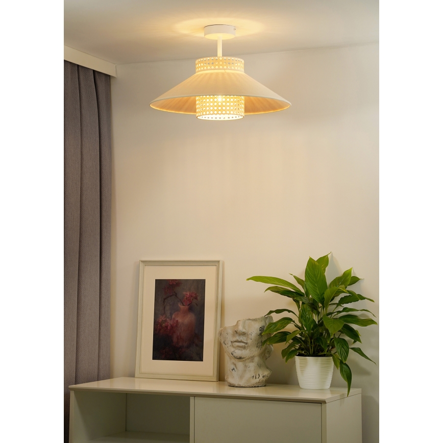 Duolla - Lampadario a plafone RIO RATTAN 1xE27/15W/230V diametro 45 cm beige/rattan