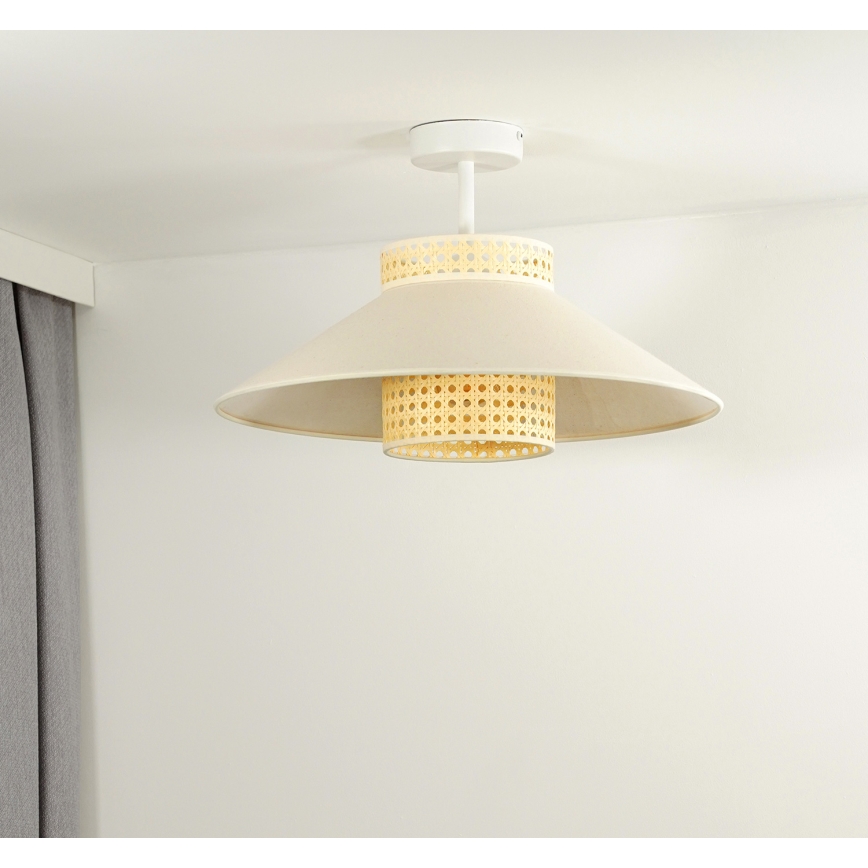 Duolla - Lampadario a plafone RIO RATTAN 1xE27/15W/230V diametro 45 cm beige/rattan