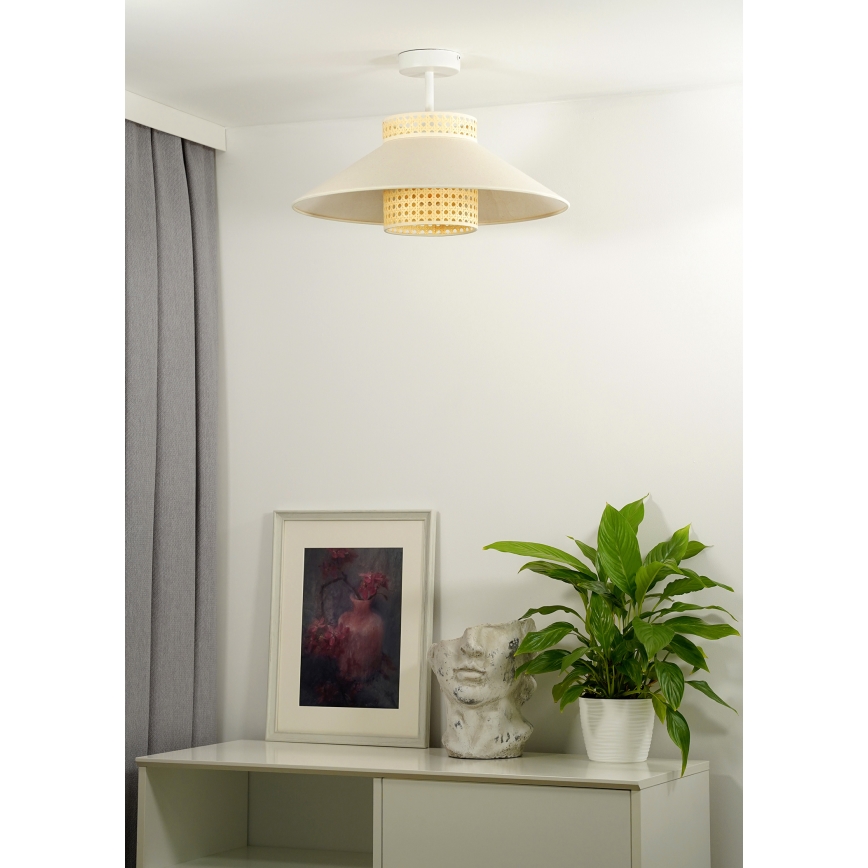 Duolla - Lampadario a plafone RIO RATTAN 1xE27/15W/230V diametro 45 cm beige/rattan
