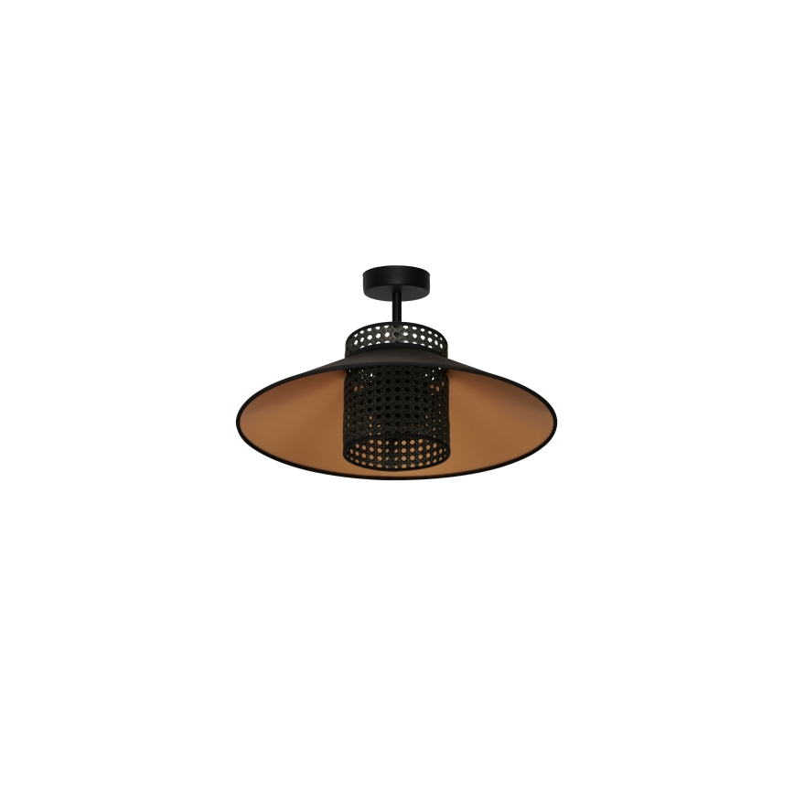 Duolla - Lampadario a plafone RIO RATTAN 1xE27/15W/230V diametro 45 cm nero/oro