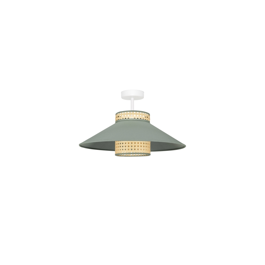 Duolla - Lampadario a plafone RIO RATTAN 1xE27/15W/230V diametro 45 cm verde/rattan