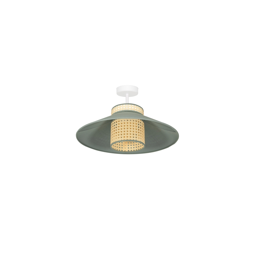Duolla - Lampadario a plafone RIO RATTAN 1xE27/15W/230V diametro 45 cm verde/rattan