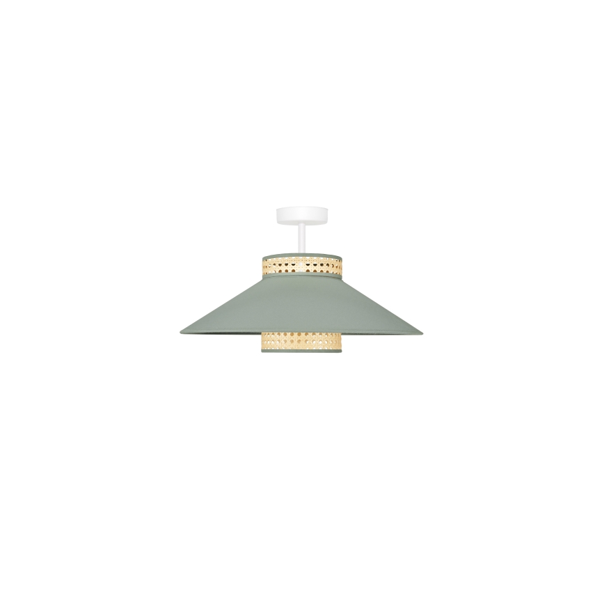 Duolla - Lampadario a plafone RIO RATTAN 1xE27/15W/230V diametro 45 cm verde/rattan