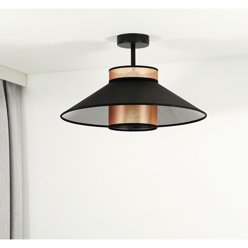 Duolla - Lampadario a plafone RIO SHINY 1xE27/15W/230V diametro 45 cm nero/rame