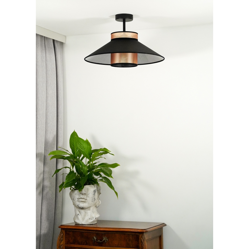 Duolla - Lampadario a plafone RIO SHINY 1xE27/15W/230V diametro 45 cm nero/rame