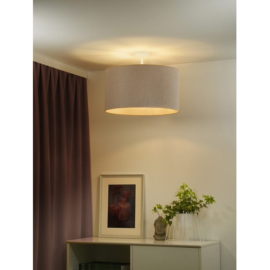 Duolla - Lampadario a plafone ROLLER ECO RECYCLING 1xE27/15W/230V diametro 45 cm color crema
