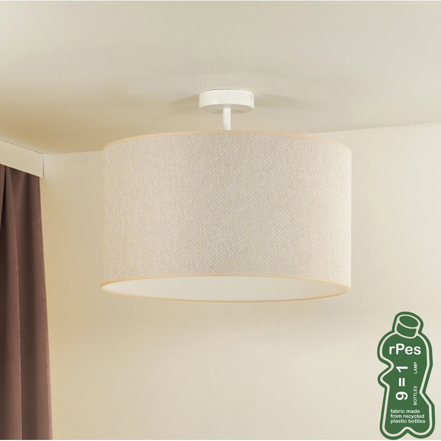 Duolla - Lampadario a plafone ROLLER ECO RECYCLING 1xE27/15W/230V diametro 45 cm color crema