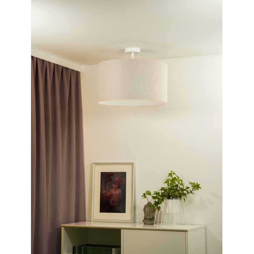 Duolla - Lampadario a plafone ROLLER ECO RECYCLING 1xE27/15W/230V diametro 45 cm color crema