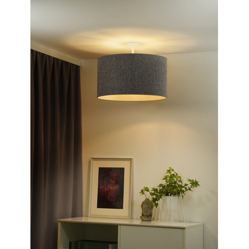 Duolla - Lampadario a plafone ROLLER ECO RECYCLING 1xE27/15W/230V diametro 45 cm grigio